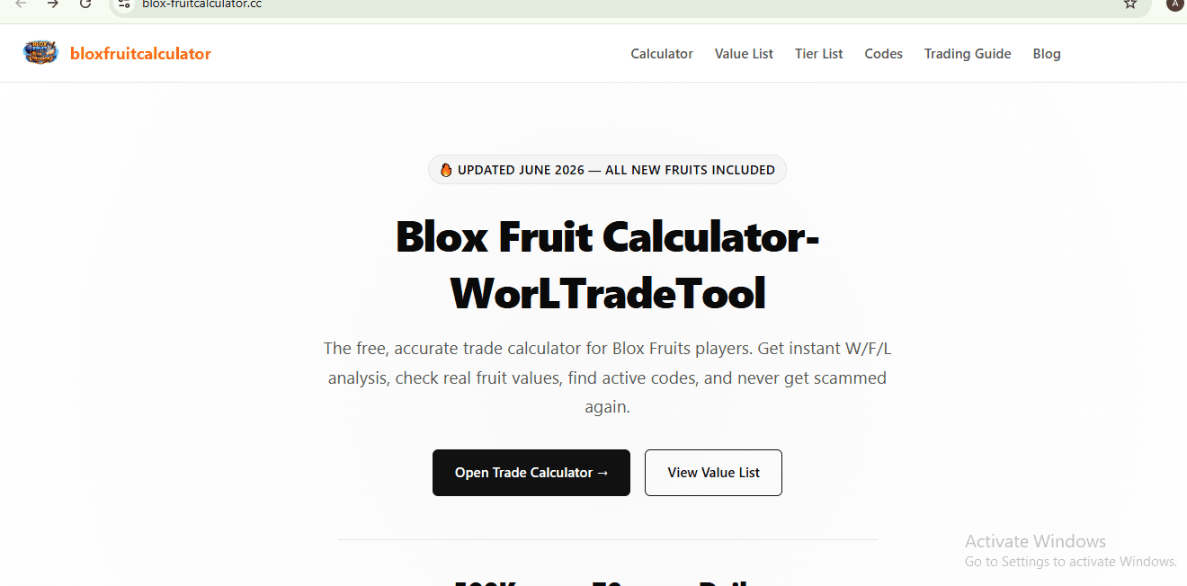 Blox Fruit Calculator 2026