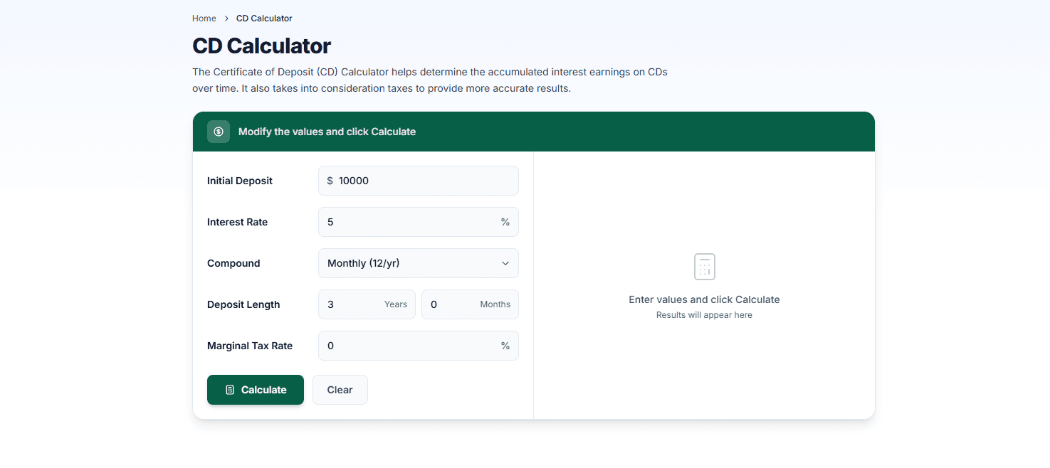 CD Calculator