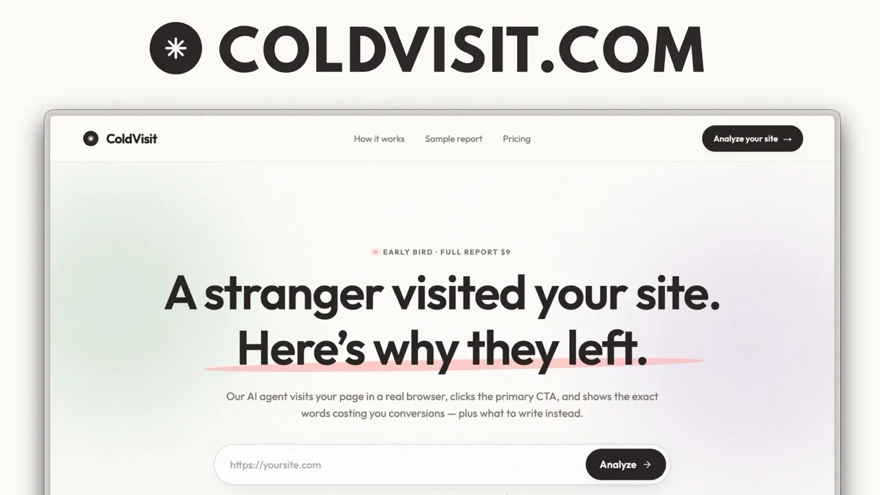 ColdVisit - Know why your visitors dropoff
