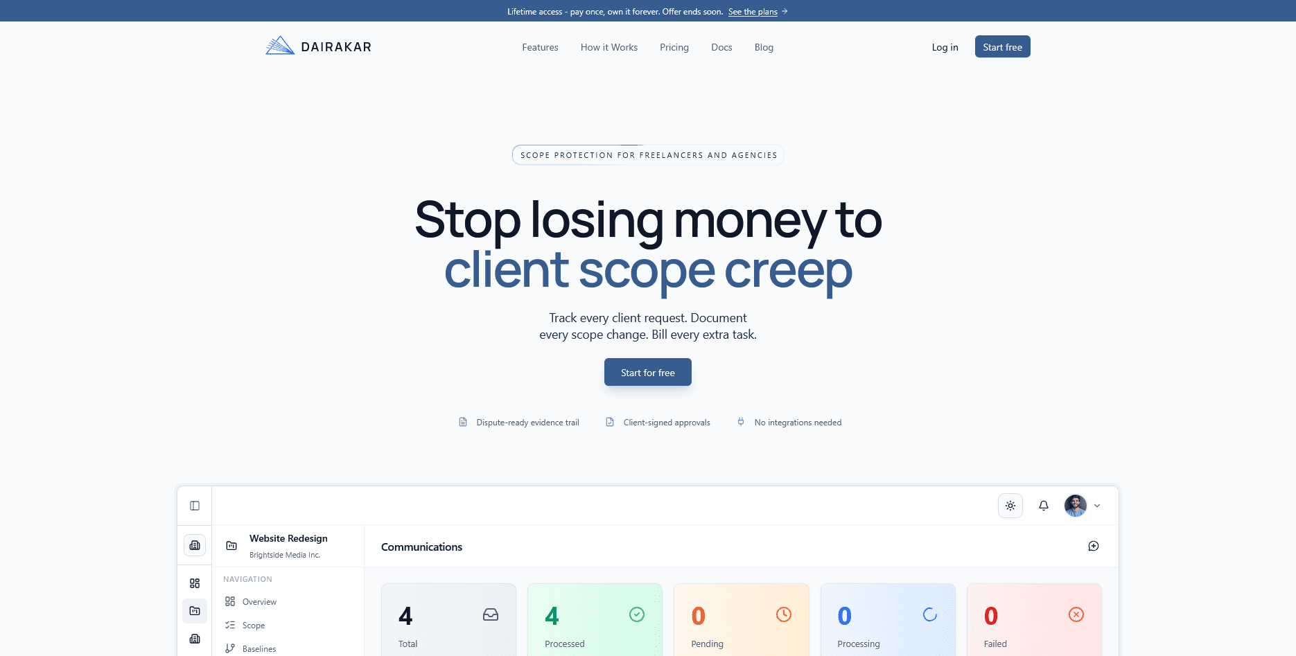Dairakar - Prevent Scope Creep