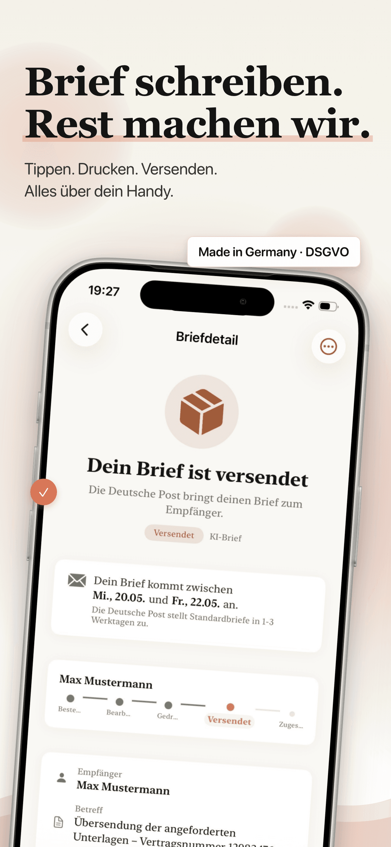 Frankki - Briefe schreiben und versenden