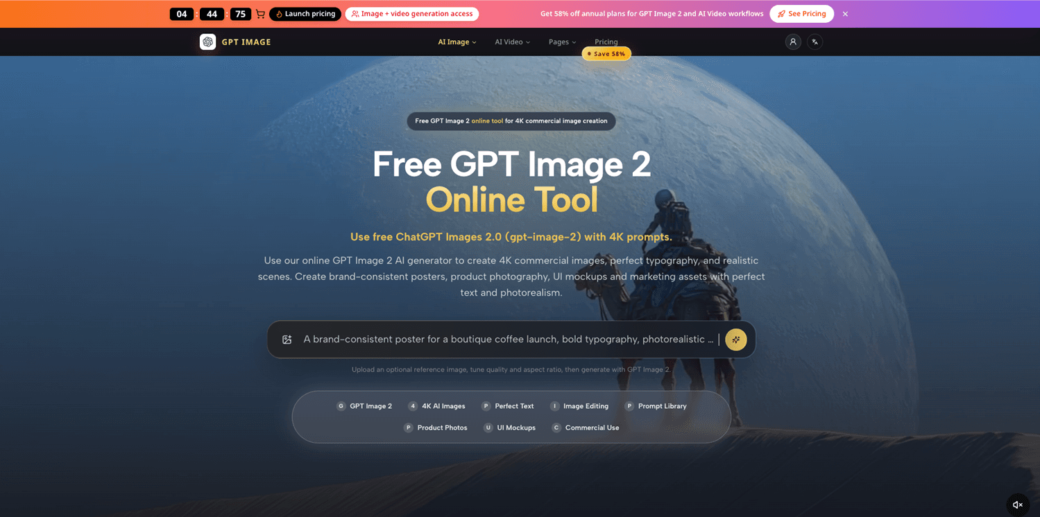 Free GPT Image 2 Online tool