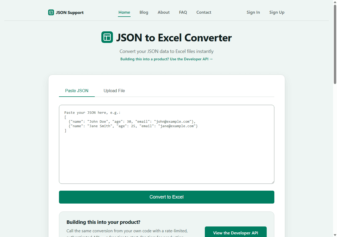 JSON Support