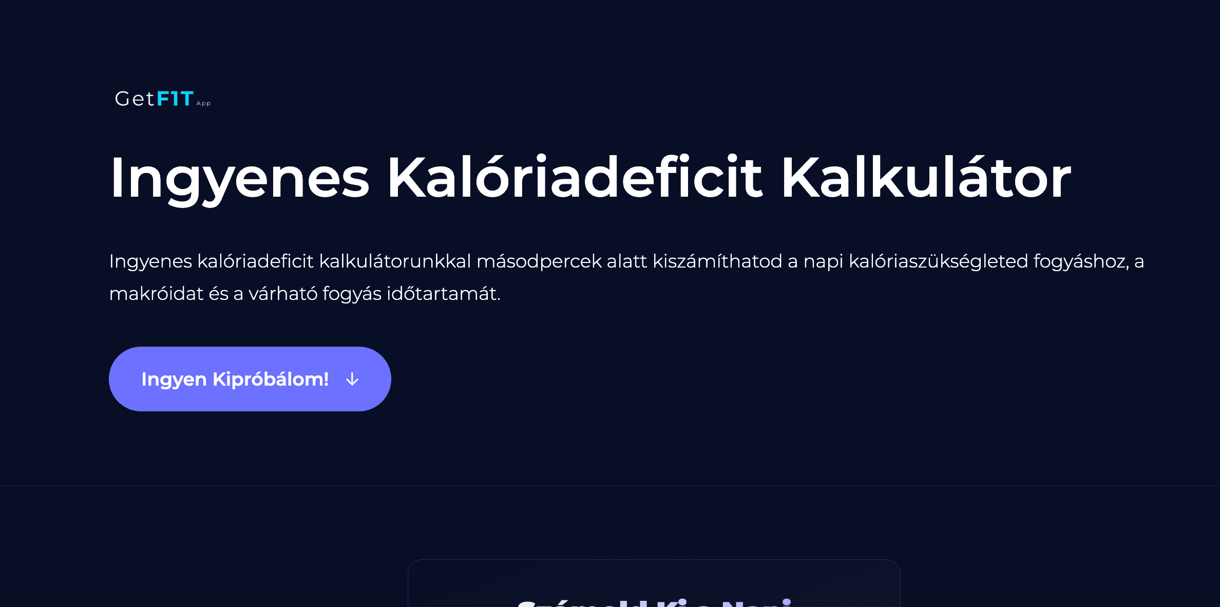 Kalóriadeficit App