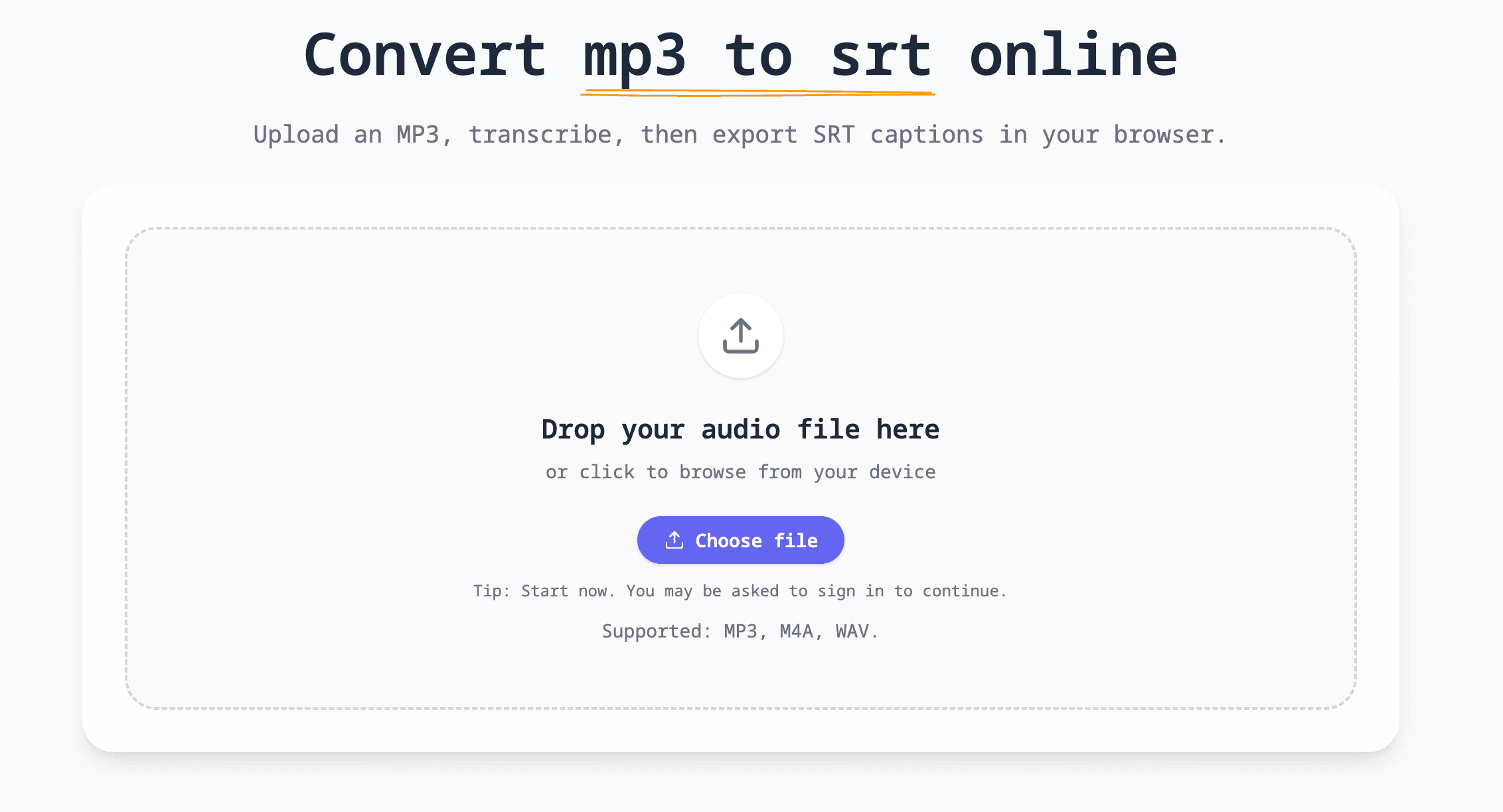 MP3 to SRT (Subtitle Generator)