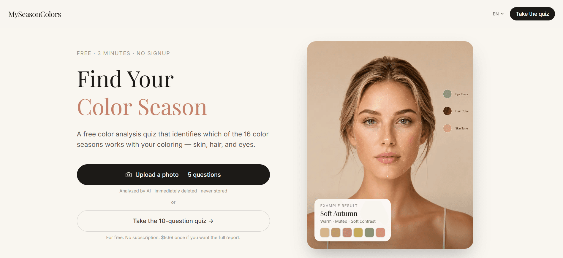 MySeasonColors - Find your perfect color