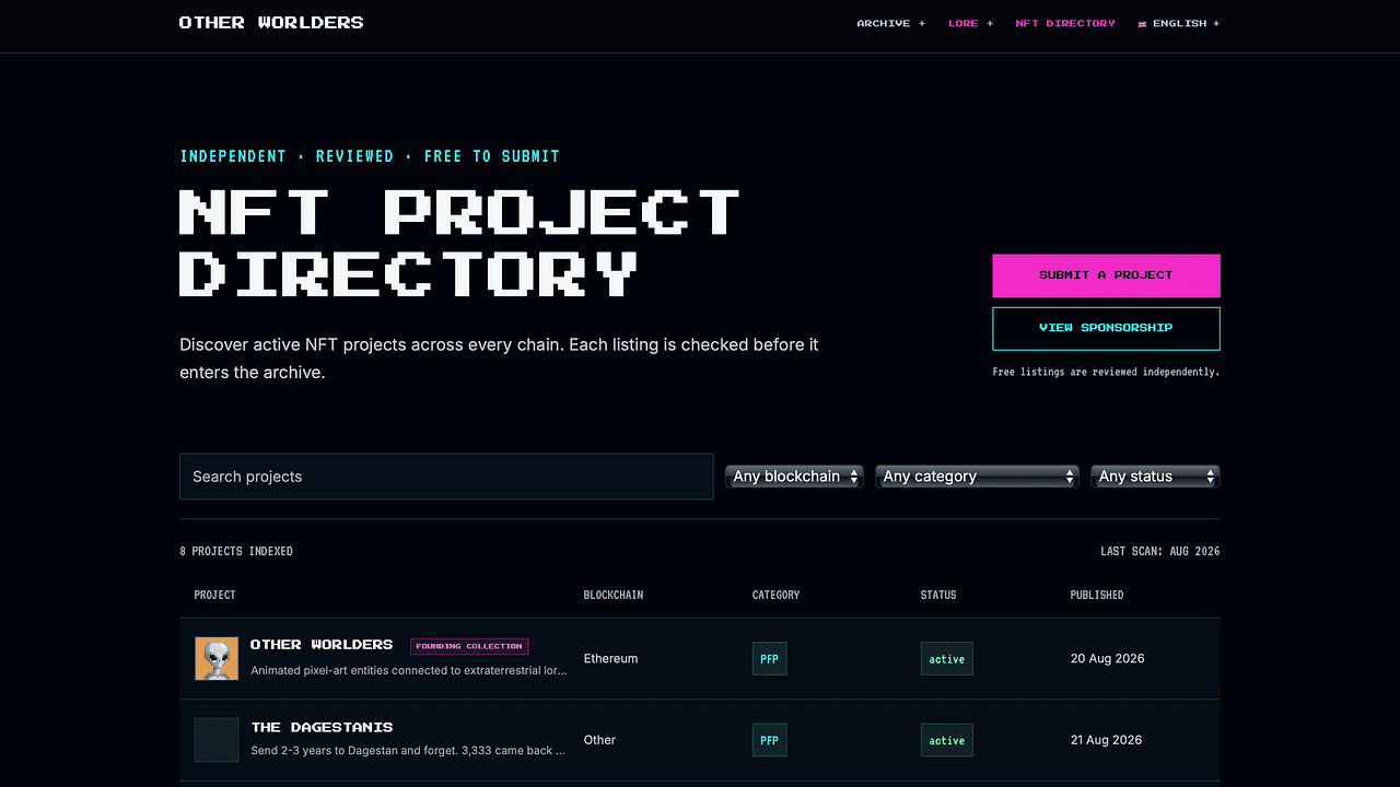 Other Worlders NFT Directory