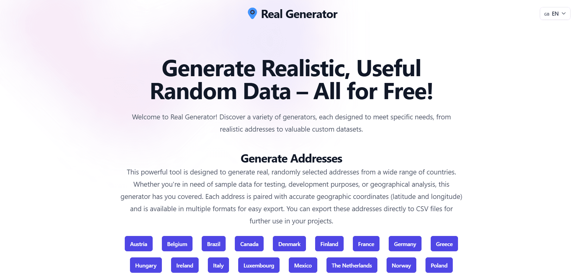 Real Generator - Generate Realistic, Useful