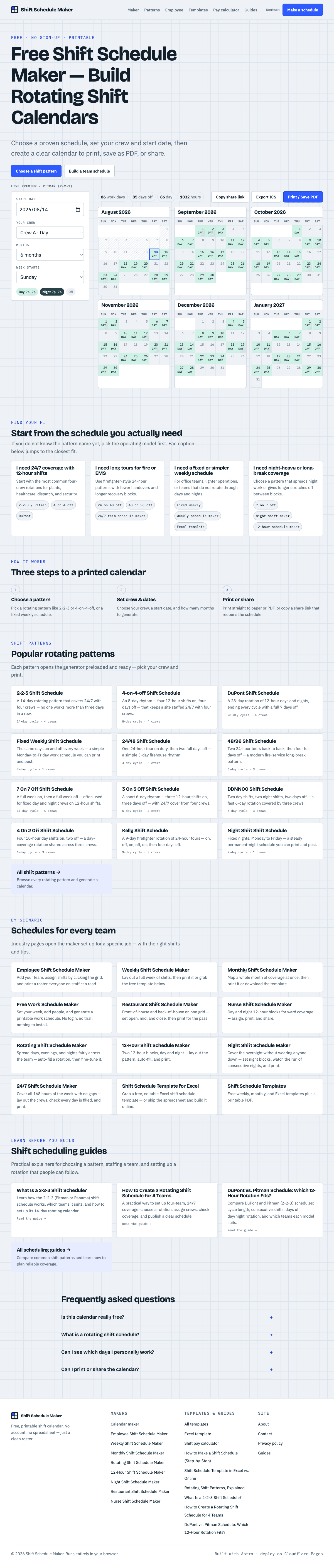 Shift Schedule Maker - Free shift schedule maker