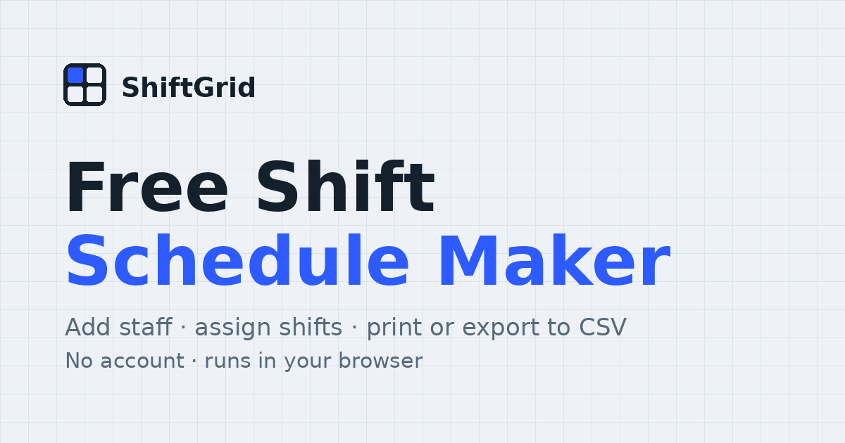 Shift Schedule Maker