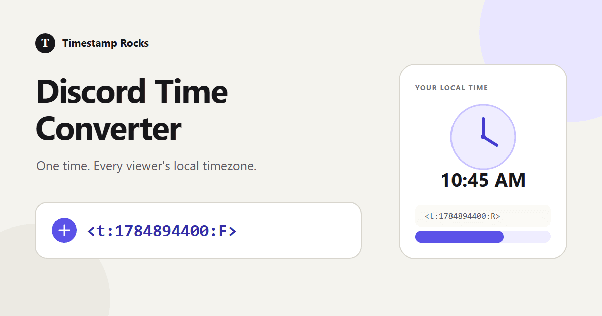Timestamp Rocks