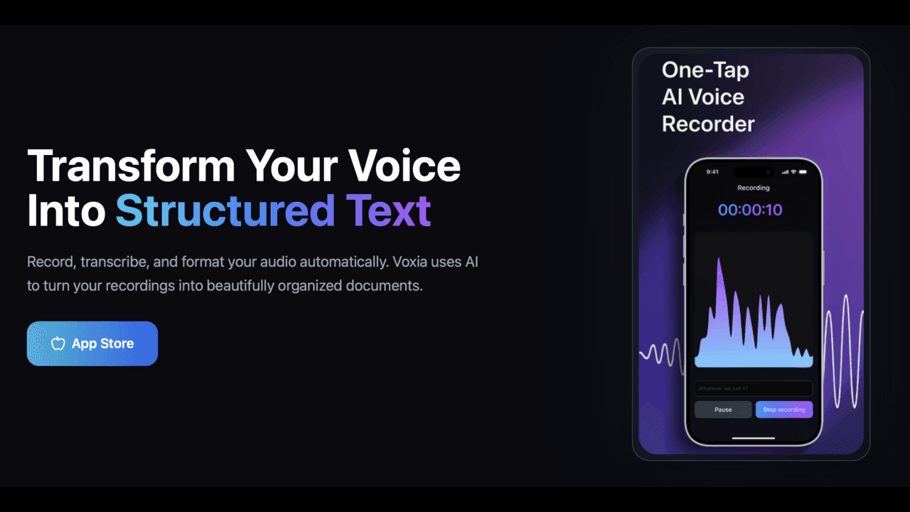 Voxia Transcribe Audio
