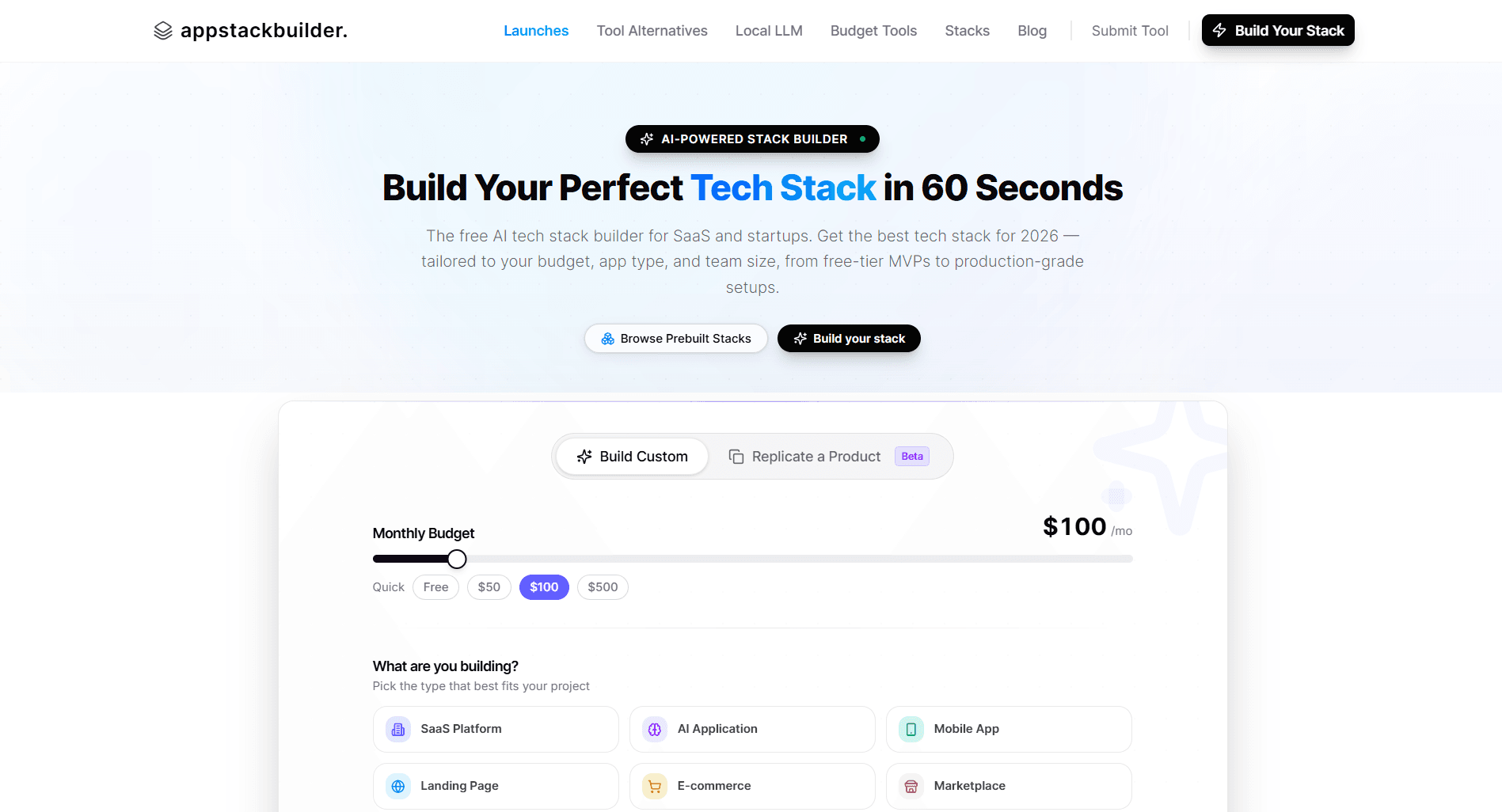 appstackbuilder - Build Smarter Tech Stacks