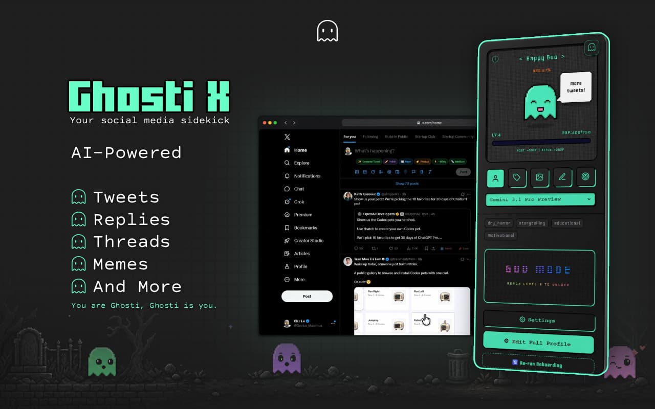 Ghosti X - AI growth agent for X.