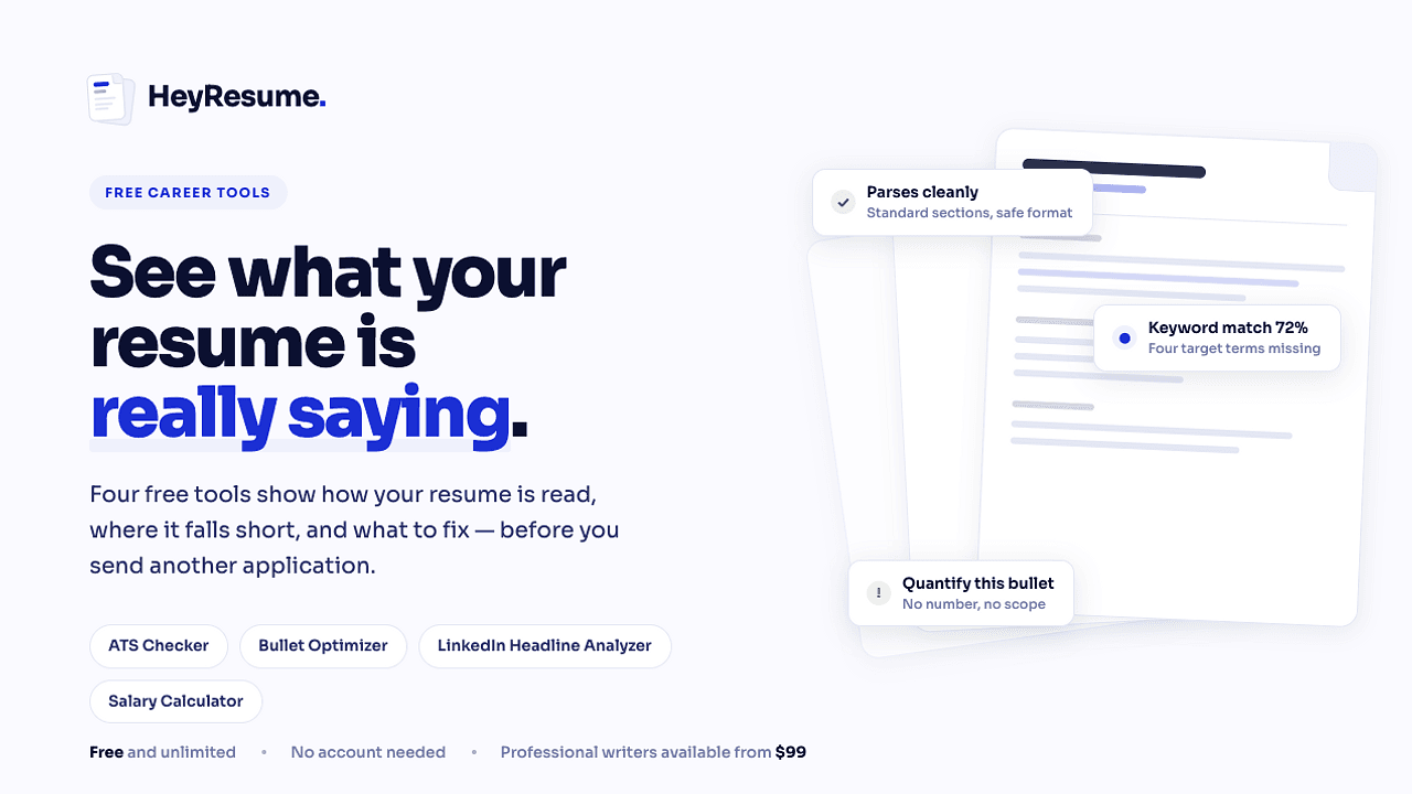 HeyResume - Resume insights, guaranteed.