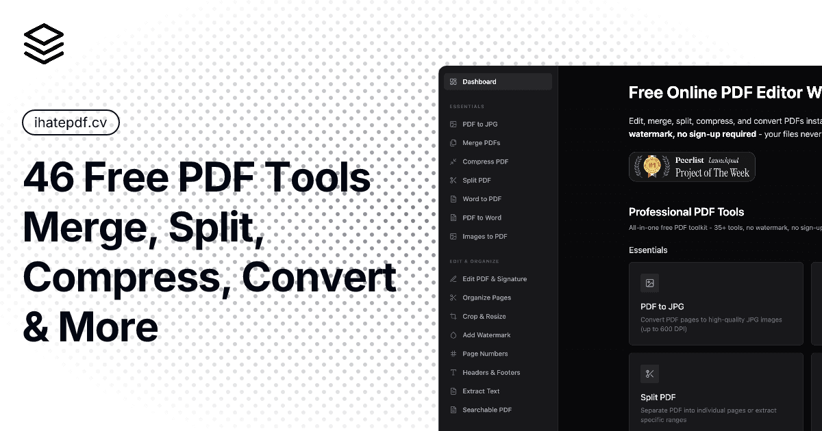 ihatepdf.cv - Privacy-first PDF toolkit