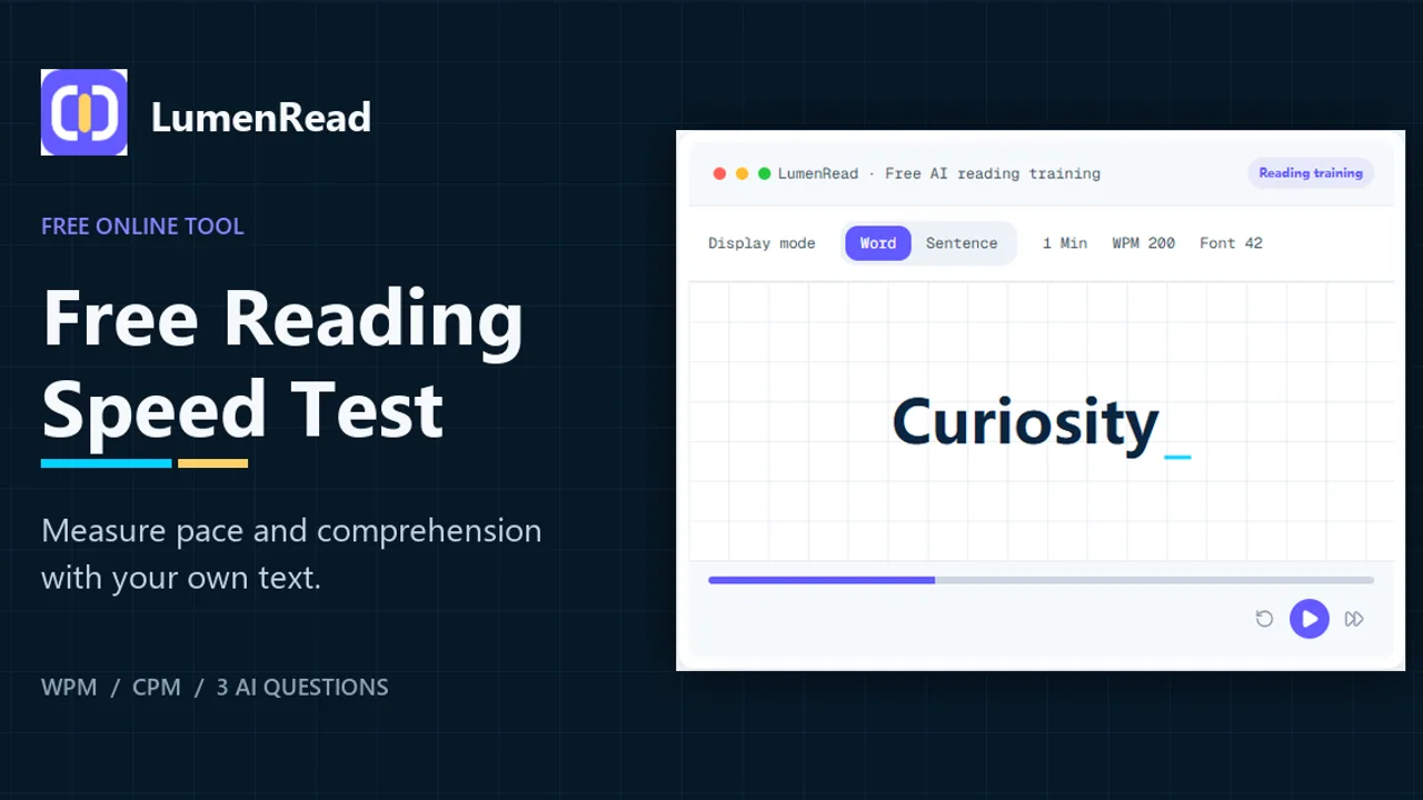 LumenRead - Measure reading speed and comp