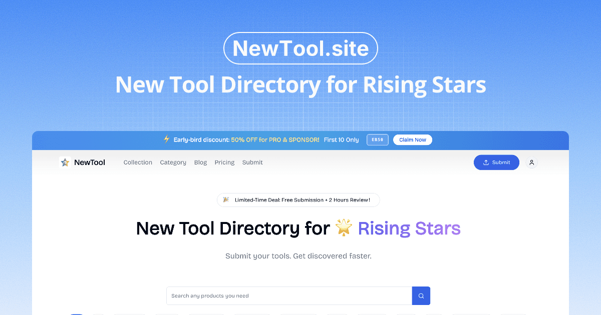 NewTool - Rising Star Tools Directory - AI-powered tool directory.