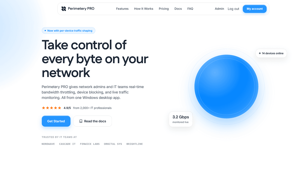 Perimetery PRO - Real-time bandwidth control