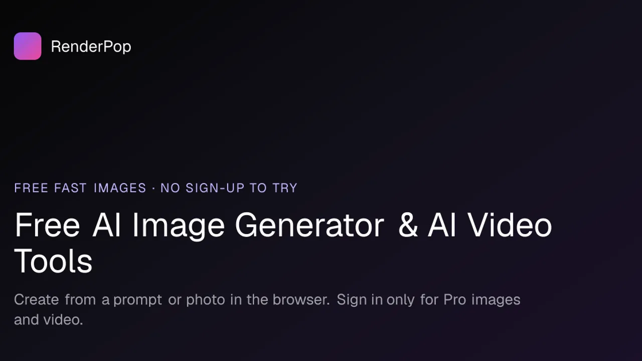 RenderPop - Free AI image and video genera