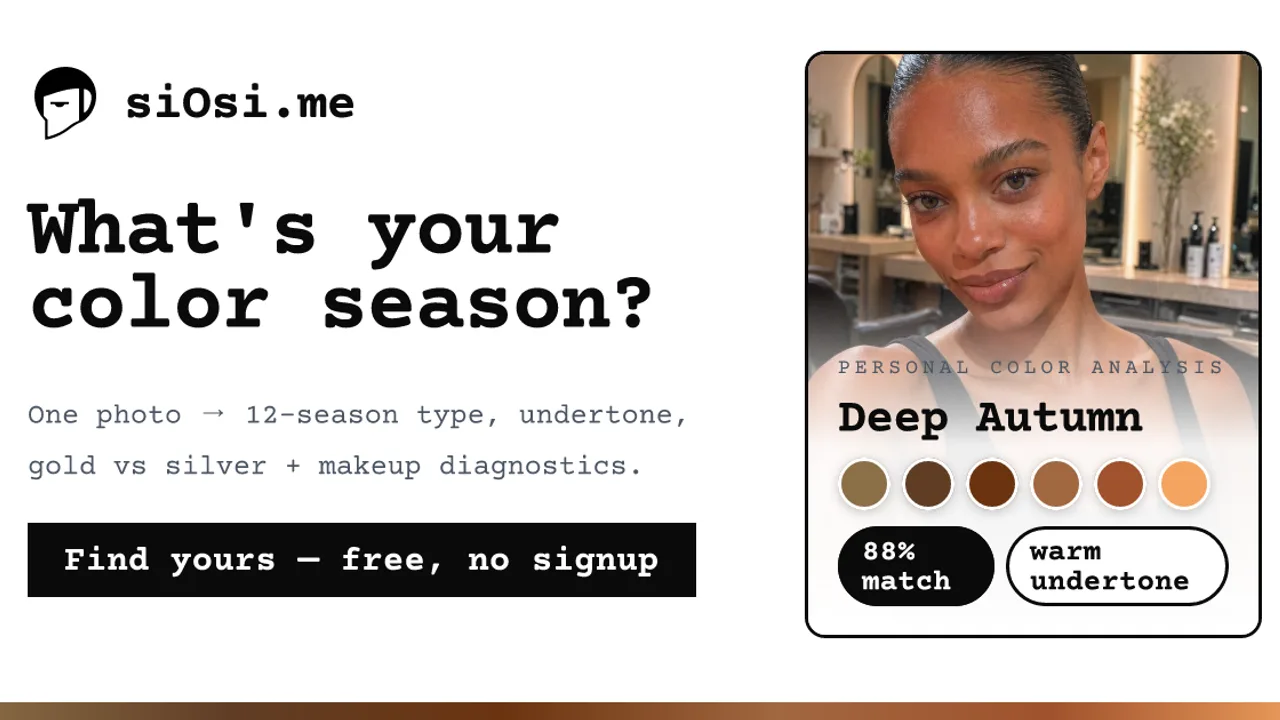siOsi — Skin-Tone Hair, Color & Makeup AI Analysis - Free color & makeup analysis
