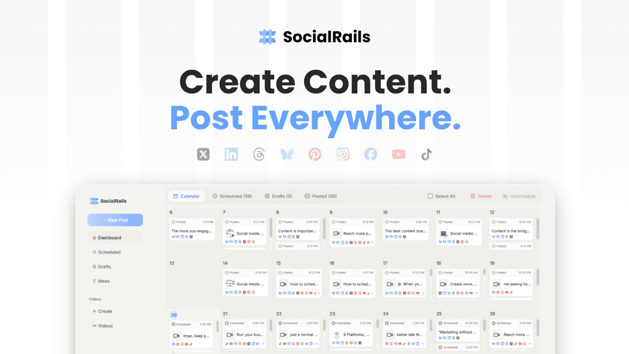 SocialRails - Create posts, share everywhere