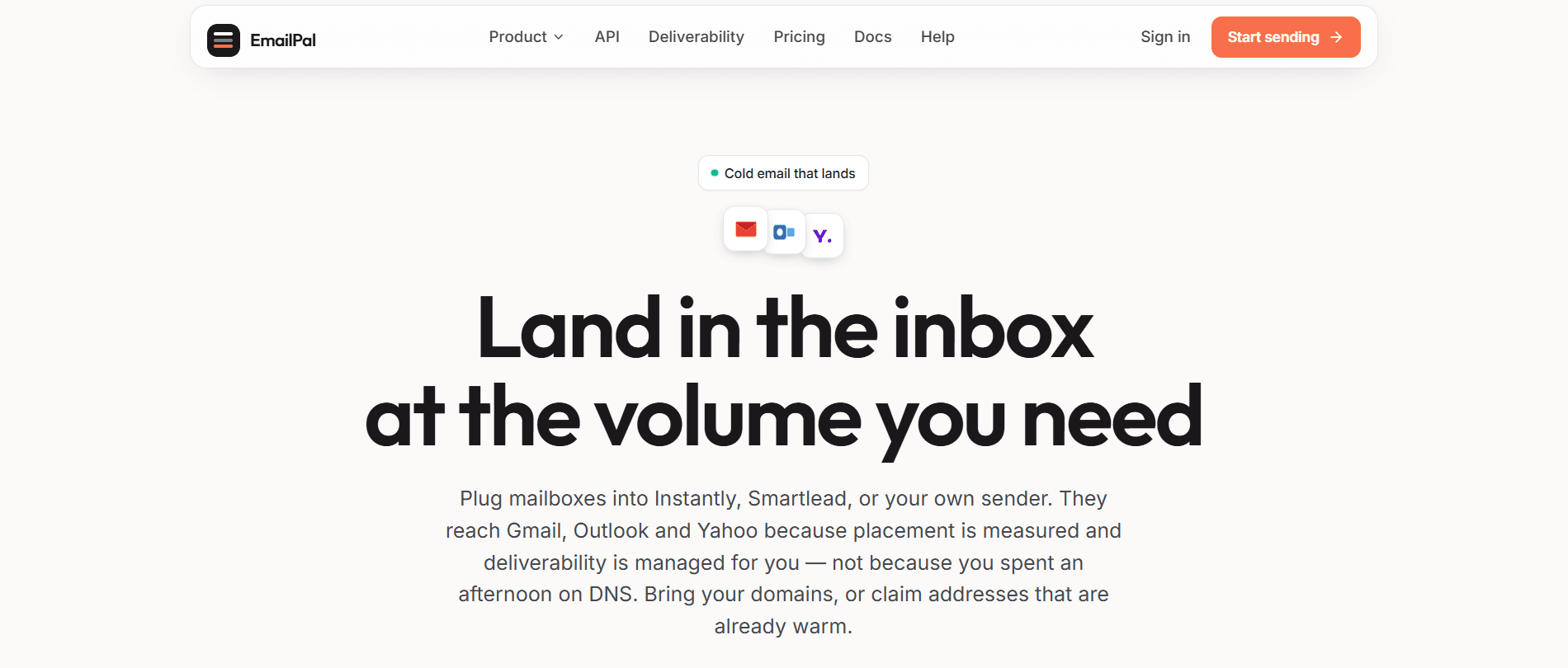 EmailPal - Cold email that lands, at the volume you send.
