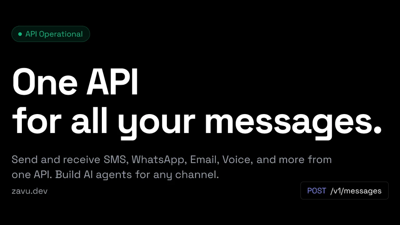 Zavu Labs Inc - One API for WhatsApp, SMS, email, voice and more channels, with AI agents that handle customer conversations and setup.