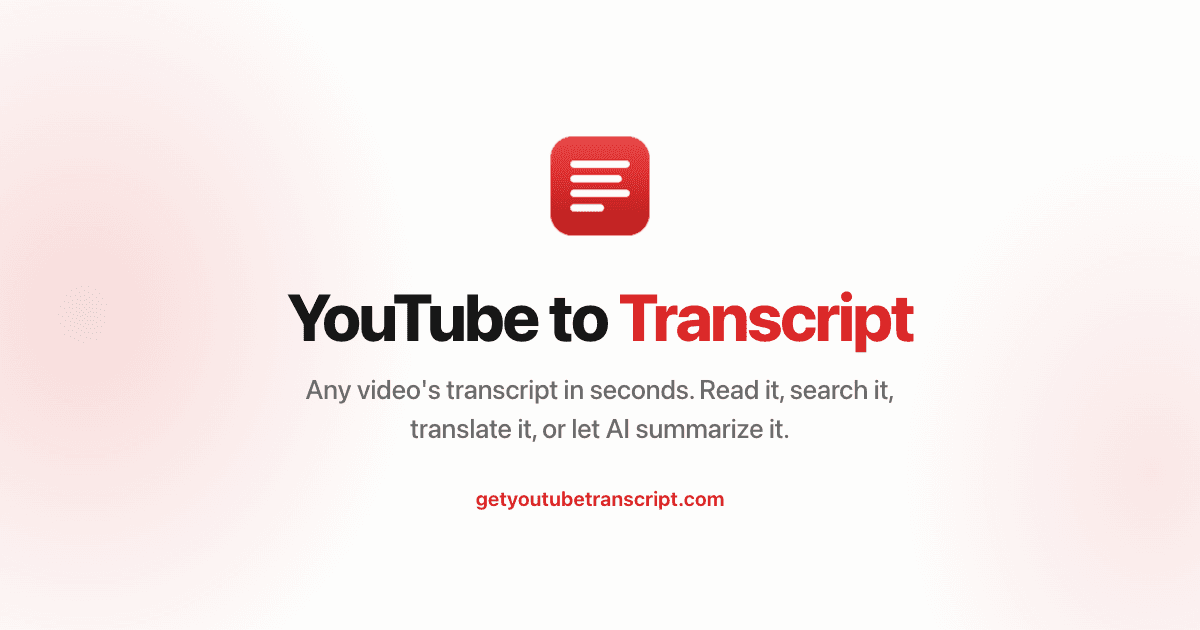 GetYouTubeTranscript - YouTube transcripts, search and channel data via one API