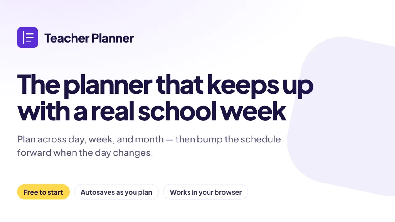 Teacher Planner - Import your timetable and organize lessons with AI tools to prep classroom materials faster.