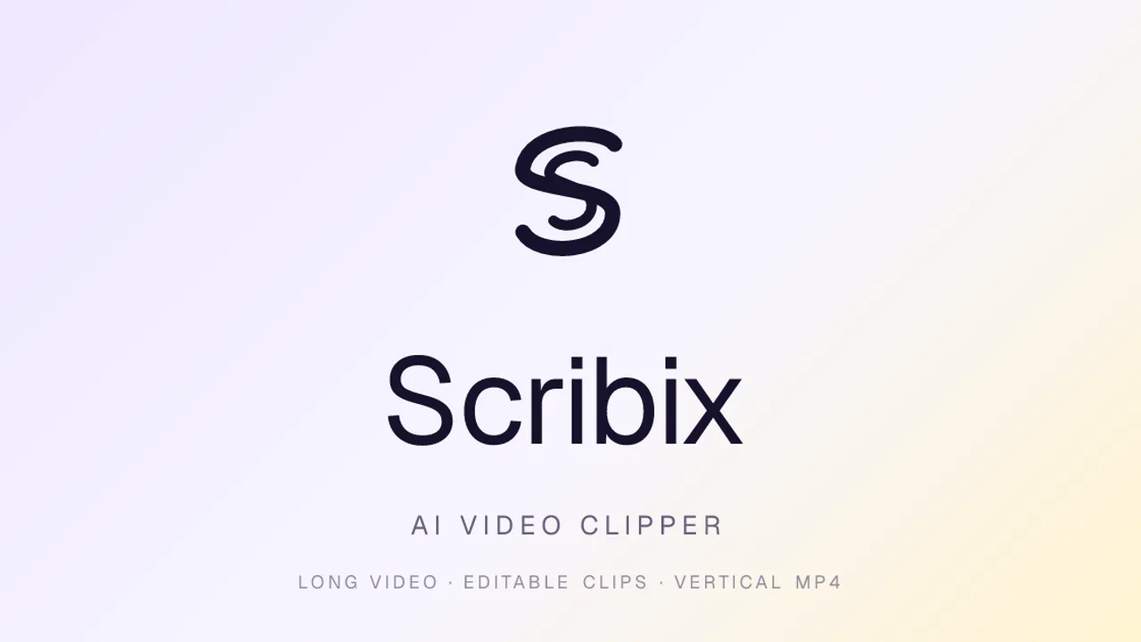 Scribix - AI video clipper that automatically finds the best moments in long videos and turns them into publish-ready shorts for multiple platforms.