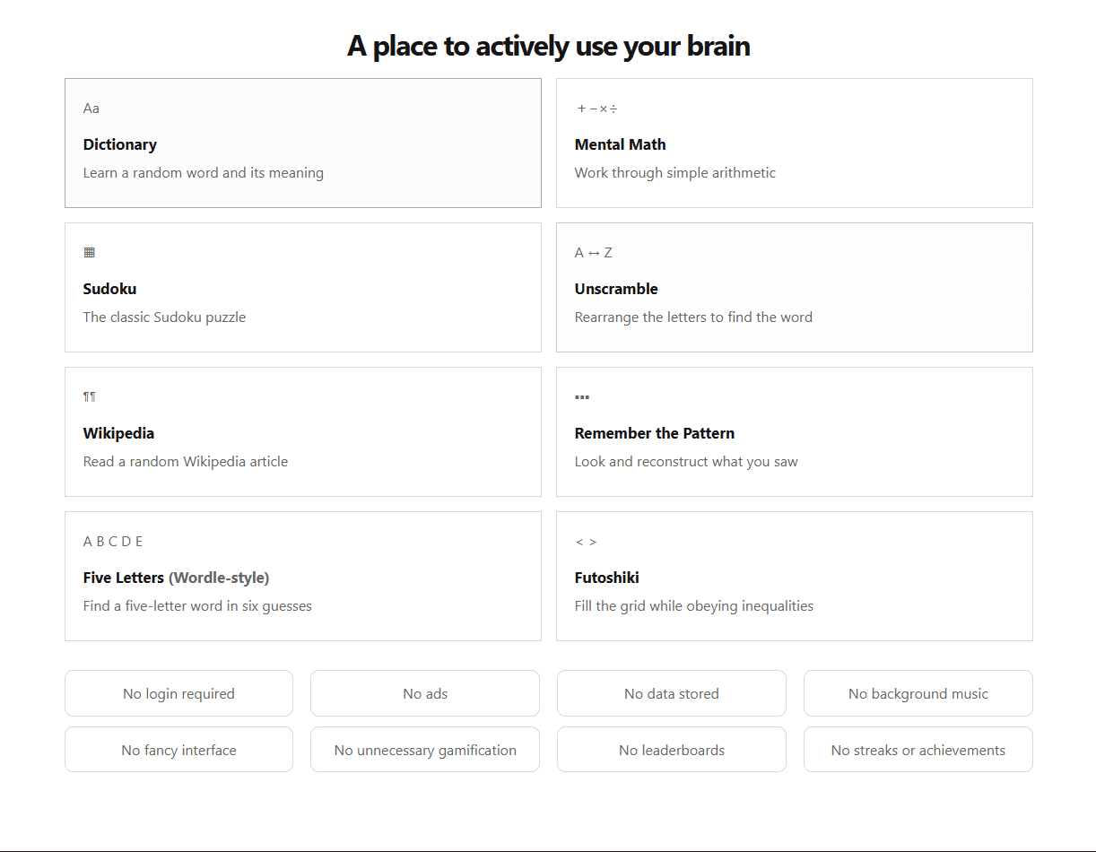 Fix My Brainrot - A place to actively use your brain