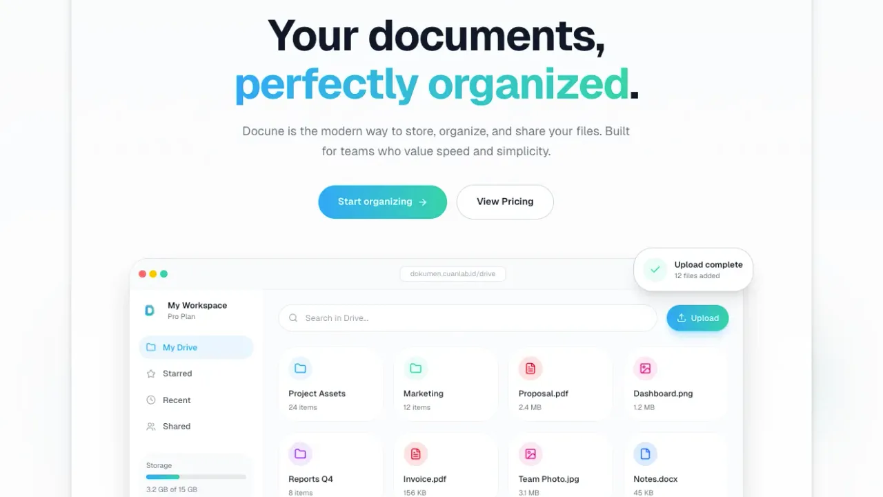 Docune - AI reads every PDF, invoice, and receipt to make them instantly searchable and answer your questions directly.