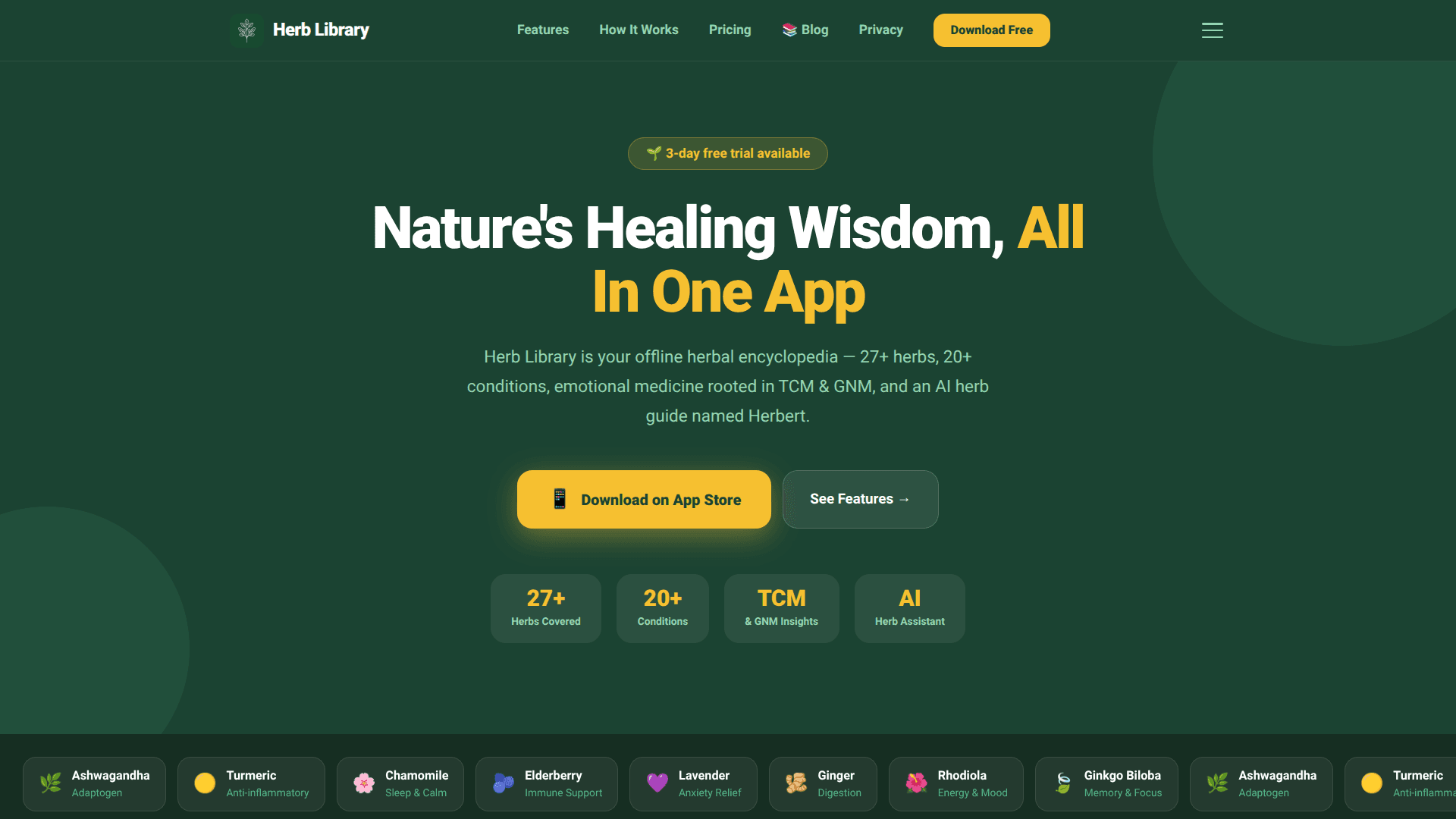 Herb Library - Clarity on herbs, conditions, and emotional wellness in one