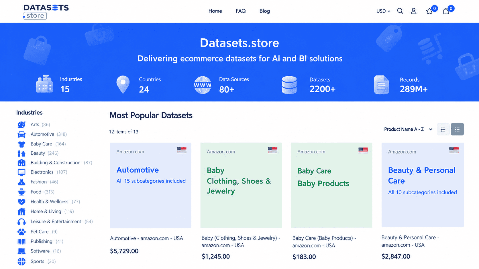 Datasets.store - Delivering ecommerce datasets for AI and BI solutions