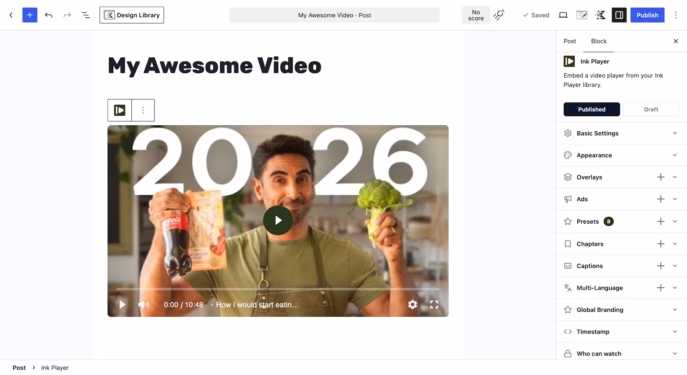 Ink Player - Most innovative video player for WordPress