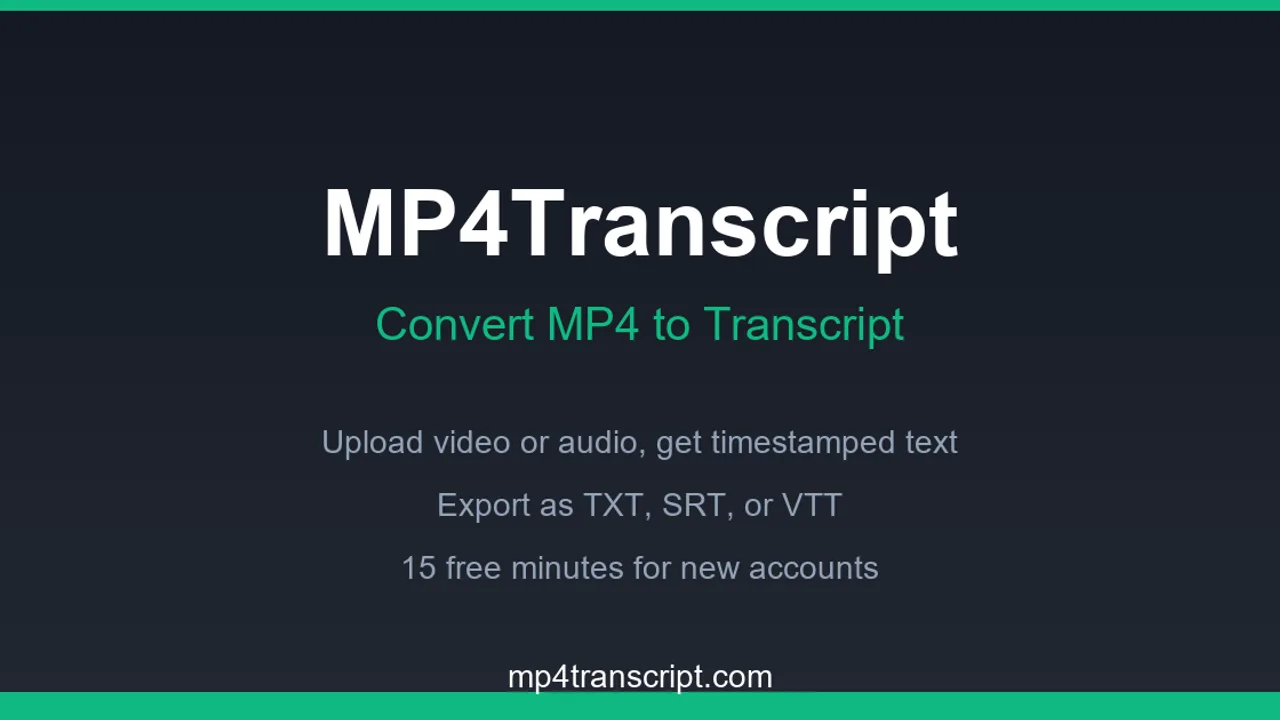 MP4Transcript - Convert MP4 videos and audio files to searchable transcripts with timestamps, speaker labels, and export options.
