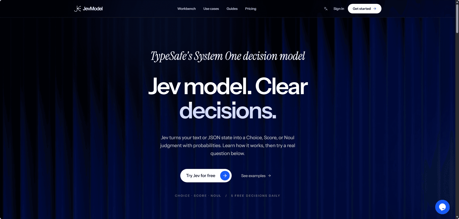 JevModel - Turn your text or JSON state into structured AI decisions with Choice, Score, or Noul judgments and probabilities.