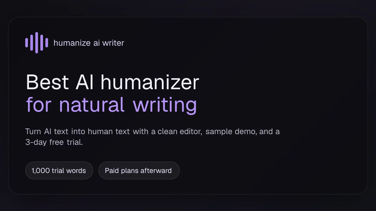 Humanize AI Writer - Turn AI-generated text into natural writing that sounds more human while keeping your meaning intact.