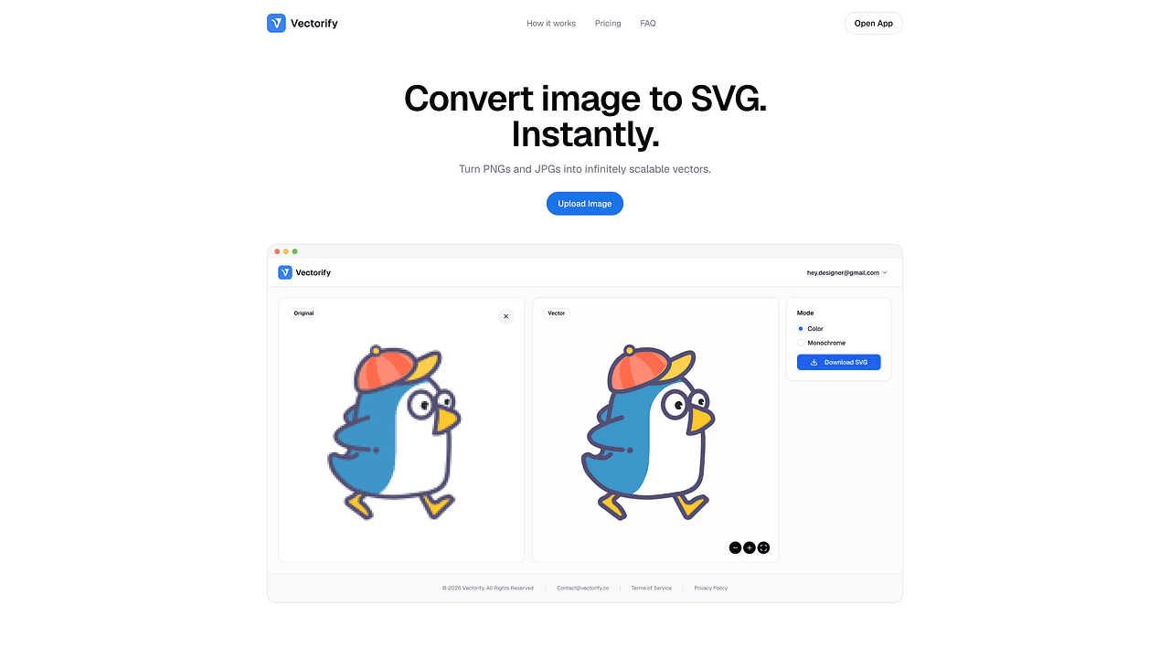 Vectorify - Convert images to SVG
