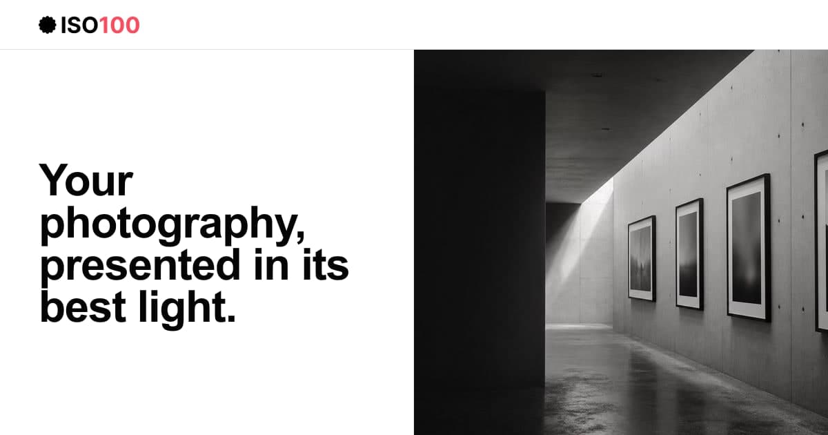 ISO100 - A home for your photography. A place to make it yours.