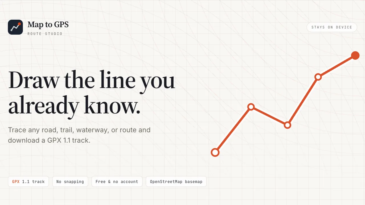 Map to GPS - Free GPX generator — draw a route on a map