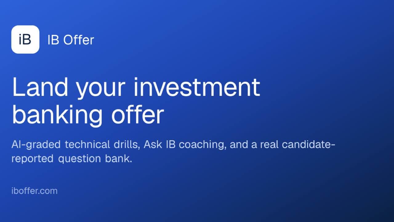 IB Offer - AI-graded investment banking interview prep.