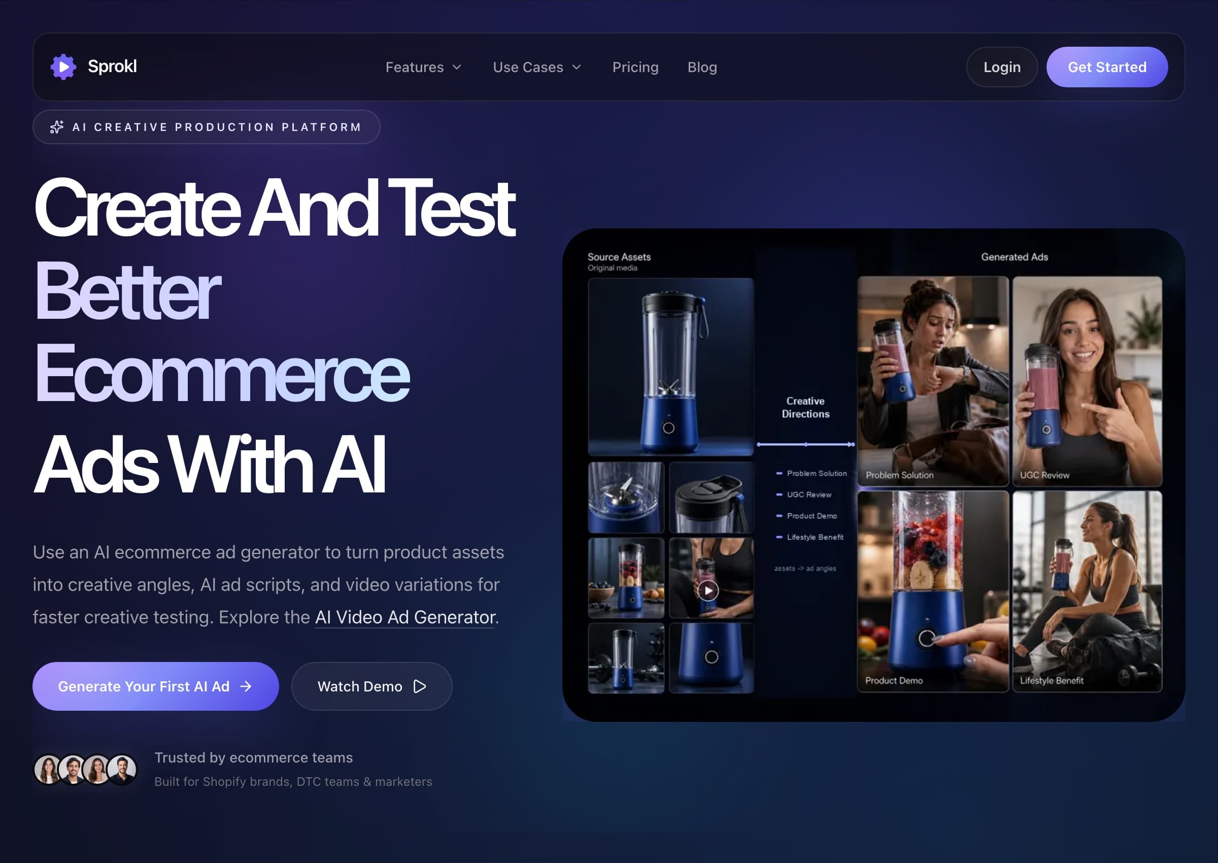 Sprokl - Turn product assets into AI-powered video ads.