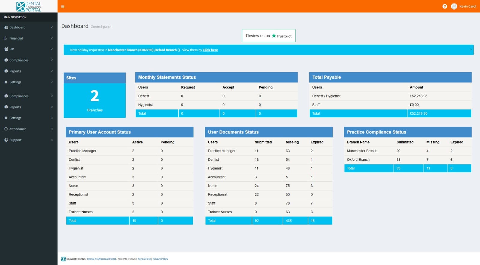 Dental Professional Portal - Dental Back Office Management Software