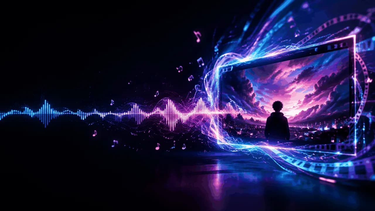 Music Visualizer & Audio Visualizer - Turn any song into a music visualizer by importing from Suno or uploading a track, and render audio-reactive motion into a finished video.