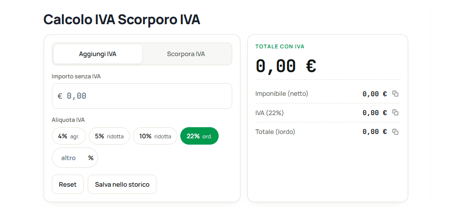The Calcolo IVA - Free Italian VAT Calculator