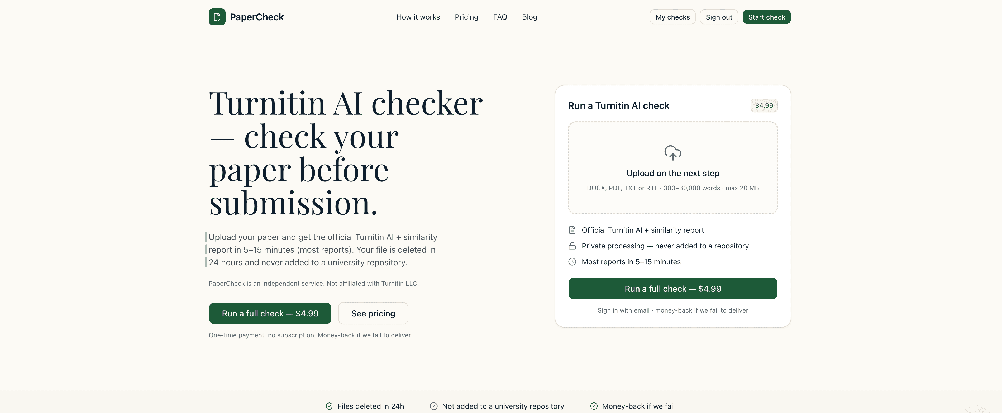 Turnitin AI Checker - Turnitin reports in 5–15 min